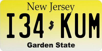 NJ license plate I34KUM