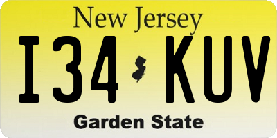 NJ license plate I34KUV