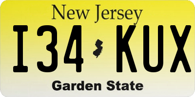NJ license plate I34KUX
