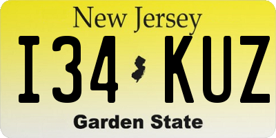 NJ license plate I34KUZ
