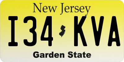 NJ license plate I34KVA
