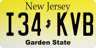 NJ license plate I34KVB