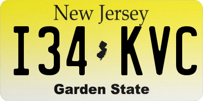 NJ license plate I34KVC