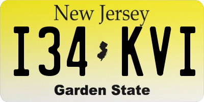 NJ license plate I34KVI