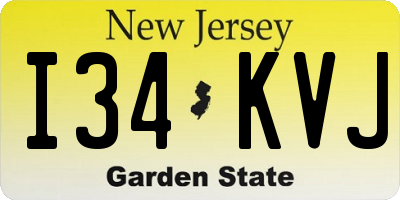 NJ license plate I34KVJ