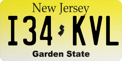 NJ license plate I34KVL