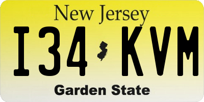 NJ license plate I34KVM