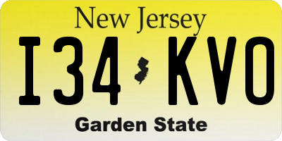 NJ license plate I34KVO