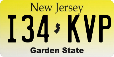 NJ license plate I34KVP