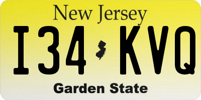 NJ license plate I34KVQ