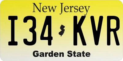NJ license plate I34KVR