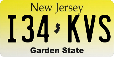 NJ license plate I34KVS