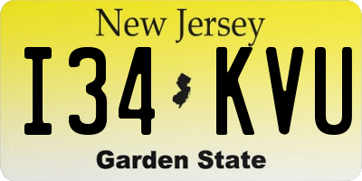 NJ license plate I34KVU