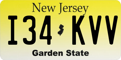 NJ license plate I34KVV