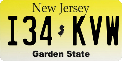 NJ license plate I34KVW