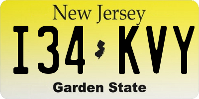 NJ license plate I34KVY