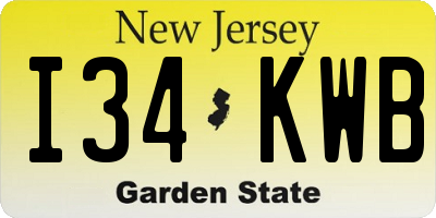 NJ license plate I34KWB