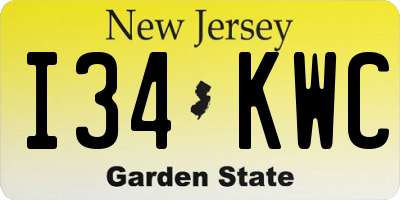 NJ license plate I34KWC
