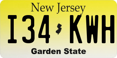 NJ license plate I34KWH