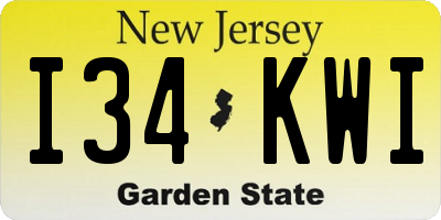 NJ license plate I34KWI