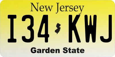 NJ license plate I34KWJ