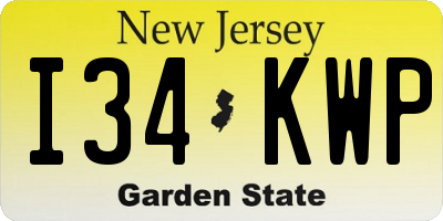 NJ license plate I34KWP