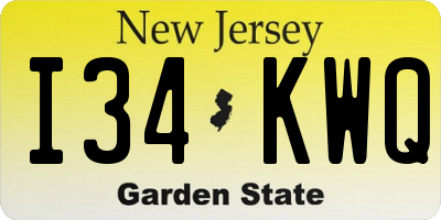NJ license plate I34KWQ