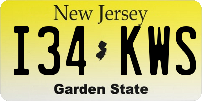 NJ license plate I34KWS