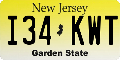 NJ license plate I34KWT