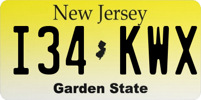 NJ license plate I34KWX