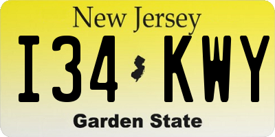 NJ license plate I34KWY