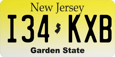 NJ license plate I34KXB