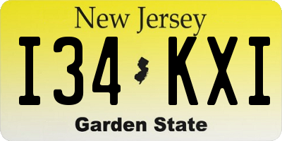 NJ license plate I34KXI