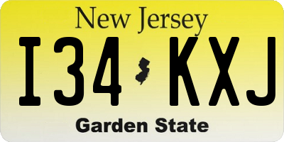 NJ license plate I34KXJ