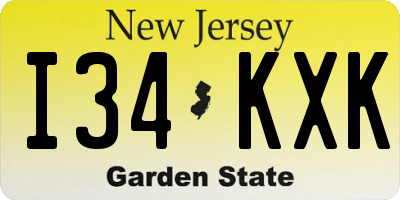 NJ license plate I34KXK