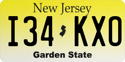 NJ license plate I34KXO