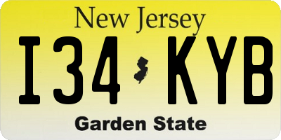 NJ license plate I34KYB