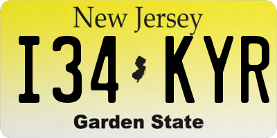 NJ license plate I34KYR