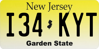 NJ license plate I34KYT