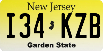 NJ license plate I34KZB