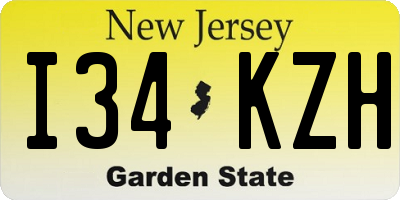 NJ license plate I34KZH