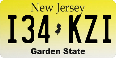 NJ license plate I34KZI
