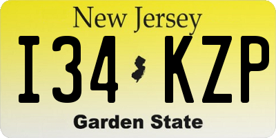 NJ license plate I34KZP