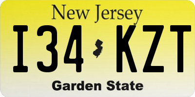 NJ license plate I34KZT