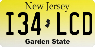 NJ license plate I34LCD