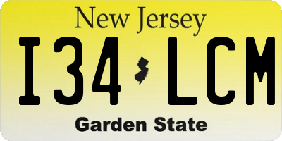 NJ license plate I34LCM