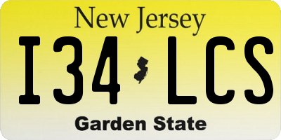 NJ license plate I34LCS