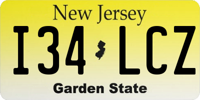 NJ license plate I34LCZ