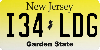 NJ license plate I34LDG