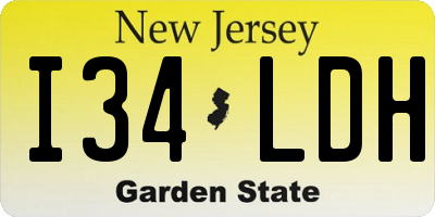 NJ license plate I34LDH